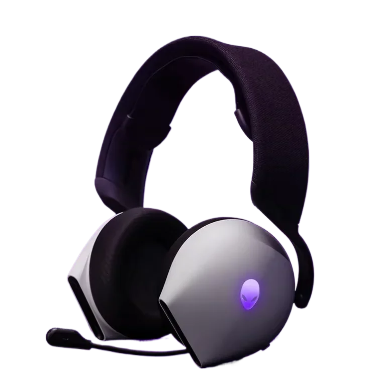 

A Lienware AW520H Black/White Gaming and Esports Headset Head Mounted RGB Wired Noise-cancelling Gaming Headphones for Laptops a