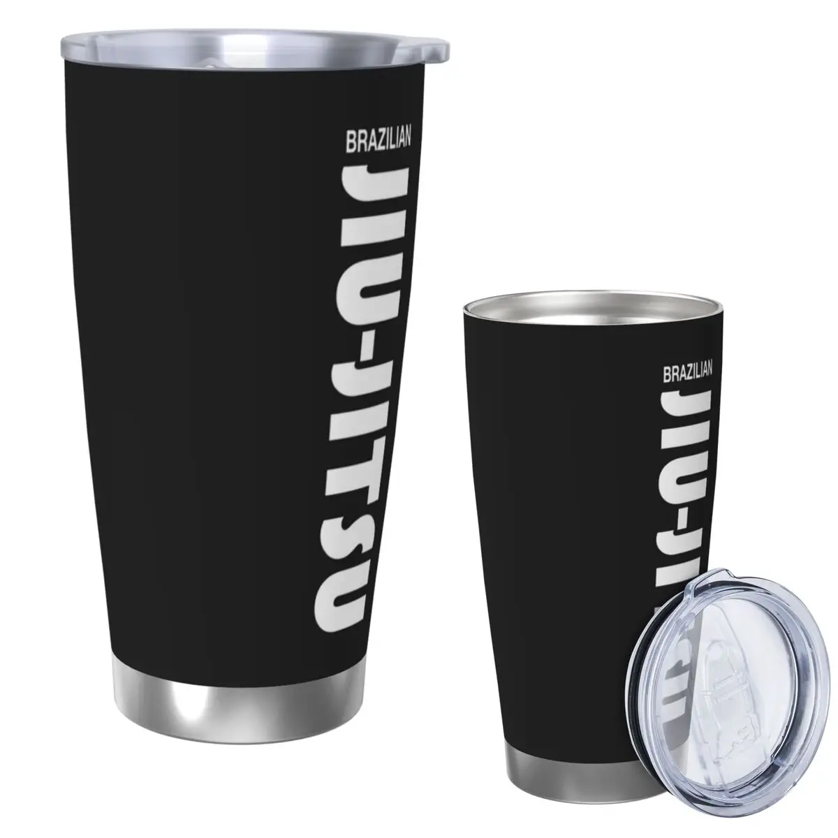 Brazilian Jiu Jitsu (BJJ) Stainless Steel Tumbler Vacuum Insulated Mug Thermal Cold Cup Straw With Lid 20oz