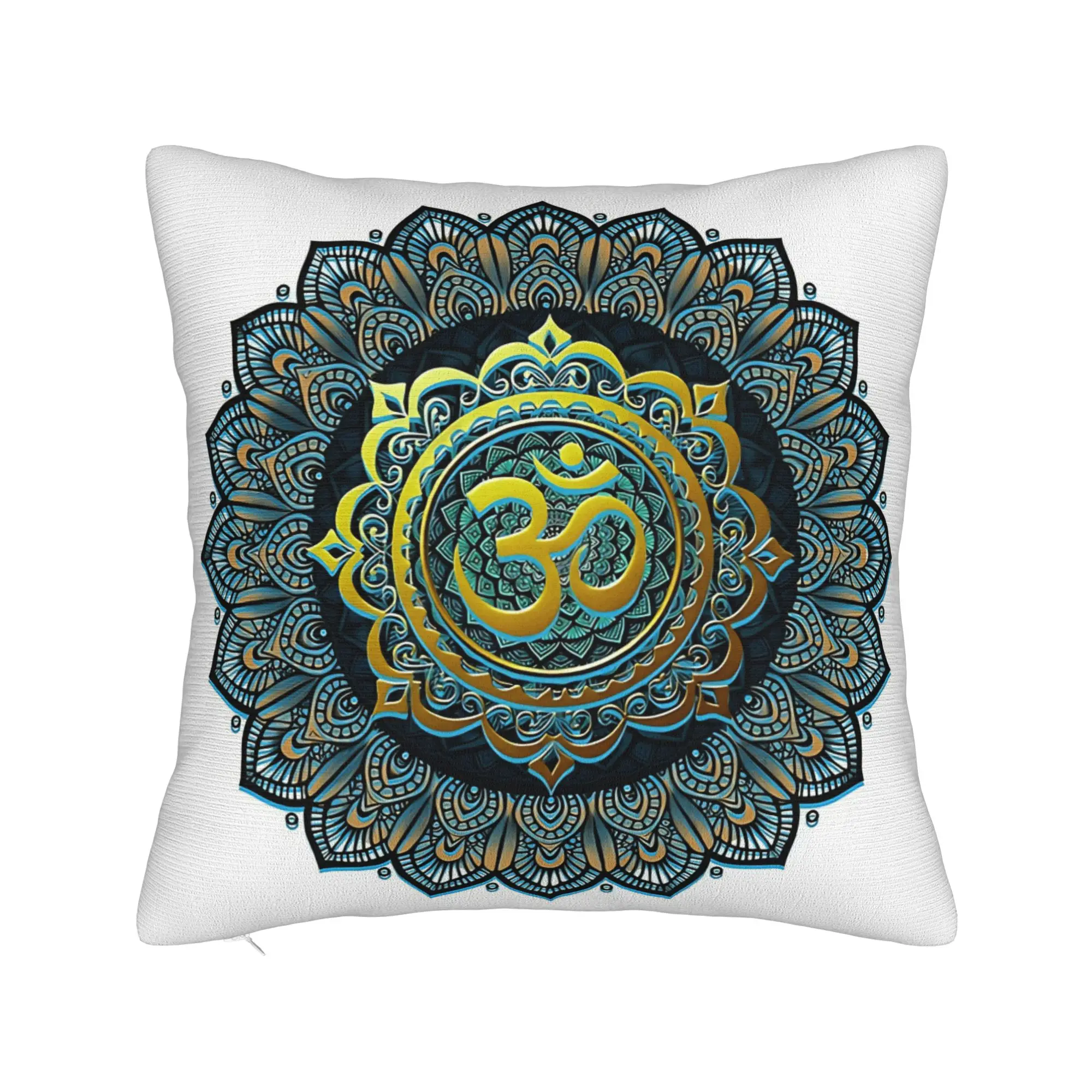Luxury Golden Mandala Om Pillow Cover  Soft Cushion Cover Morden Pillow Case For Sofa Car Home Decor