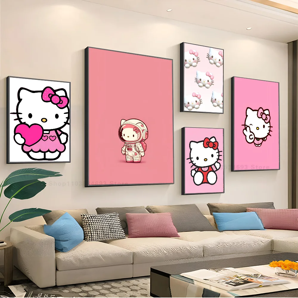 

H-hello K-kitty Poster Paper Print Home Living Room Bedroom Entrance Bar Restaurant Cafe Art Painting Decoration