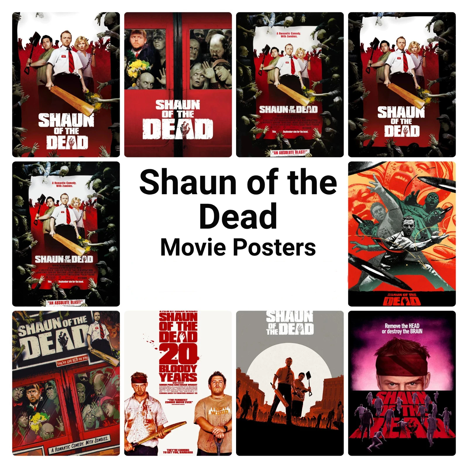 

Shaun of the Dead (2004) Movie Print Art Canvas Poster, For Living Room Decor Home Wall Picture