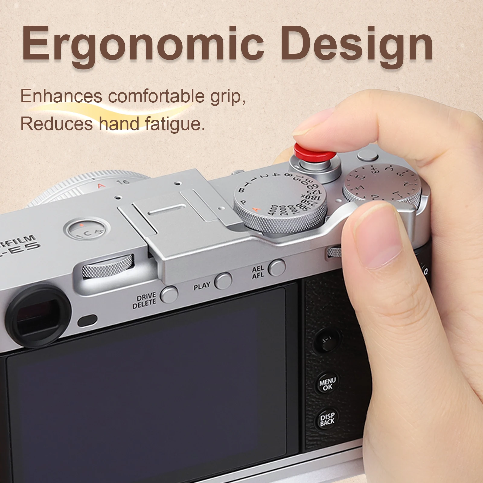Haoge メタルサムアップグリップ 富士フイルム X-E5 カメラ用 デジタル