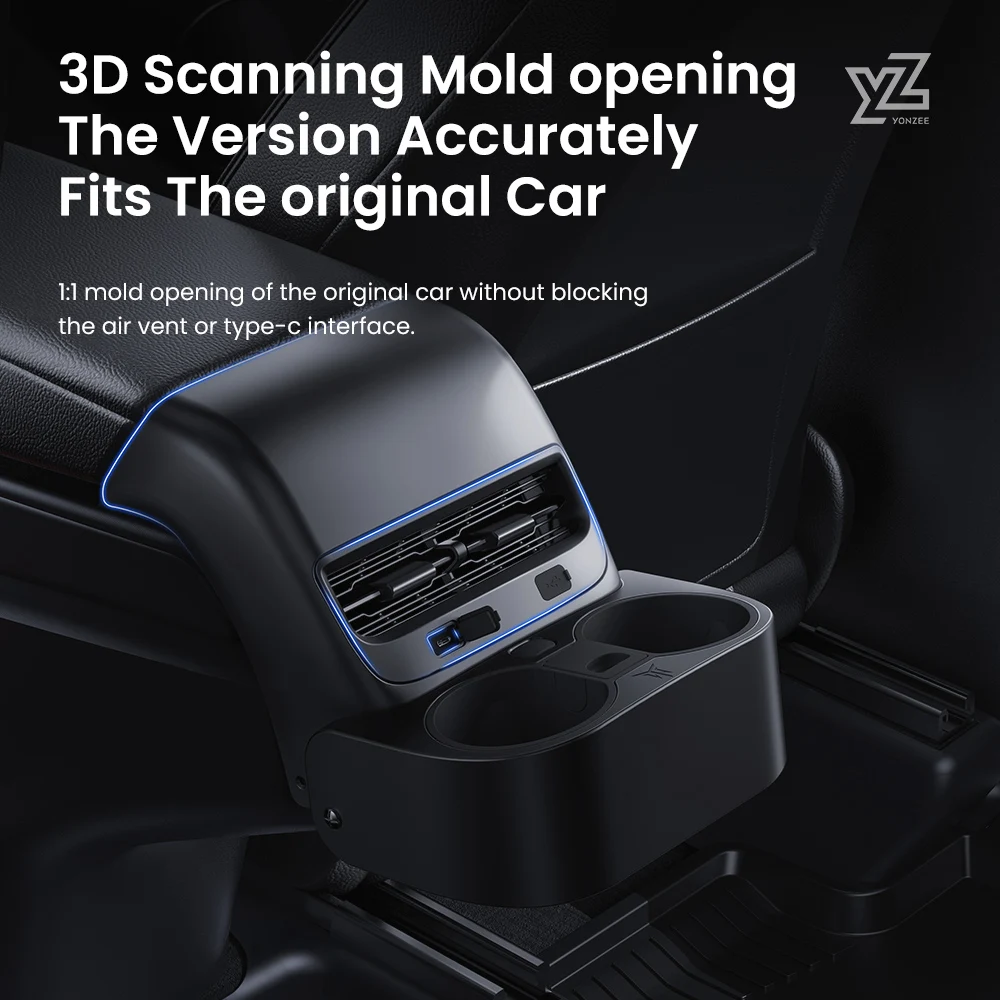 YZ Per Tesla Model3 Y Nuovo Sedile Posteriore Air Vent Auto Tazza di Acqua limitatore Bottiglia di Bevande Organizzatore Multi-Funzione