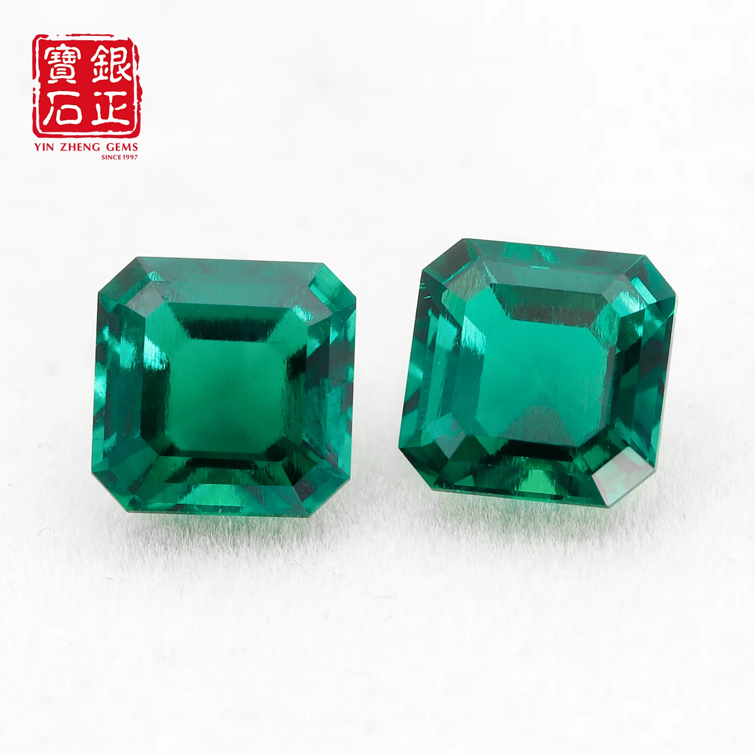 YinZheng Asscher Cut Zambian Emerald Hydrothermal Lab Emerald Loose Stone With Certificates Can Be Provided Lab Zambian Emerald - Image 5