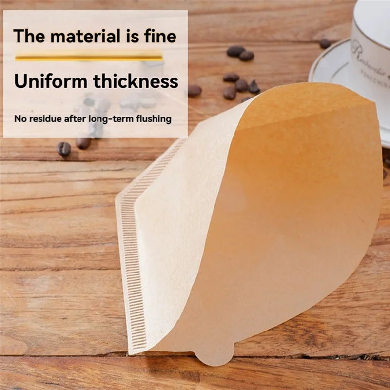 NEW!A61I Disposable Coffee Paper Filters 100 Pcs Replacement Filter Paper Hand Drip Fan-Shaped Filter Pot Funnel Filter