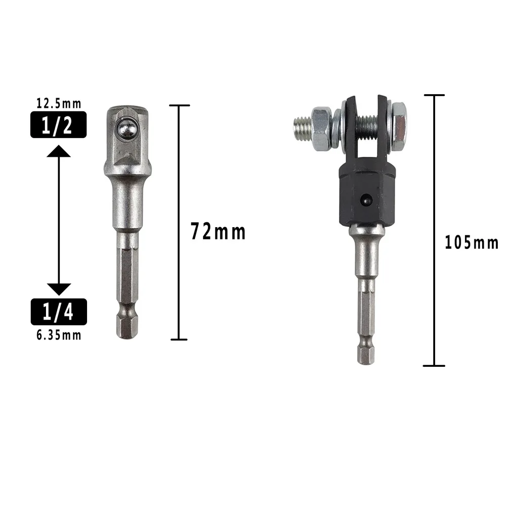 1/2 Inch Scissor Jacks Adaptor Drive Impact Wrench Adapter Tool Jack Shear Chrome Vanadium Steel Adapter Steel Ball Joint Rod