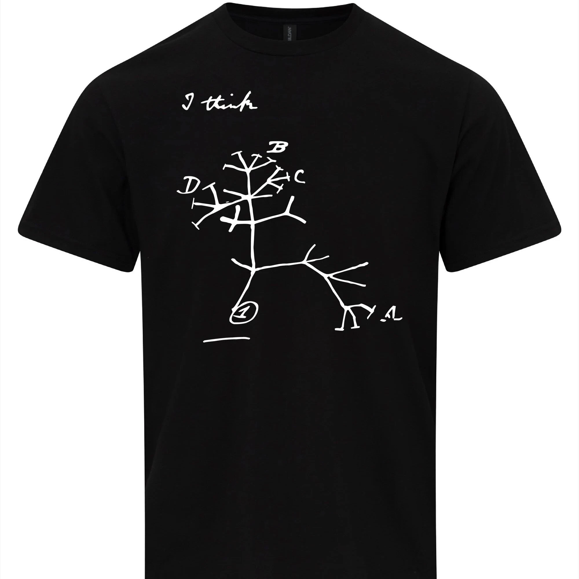 

Darwin's Tree of Life T-Shirt I Think Evolution Charles Darwin Shirt Graphic T Shirts Retro Streetwear High-quality Men New Tee