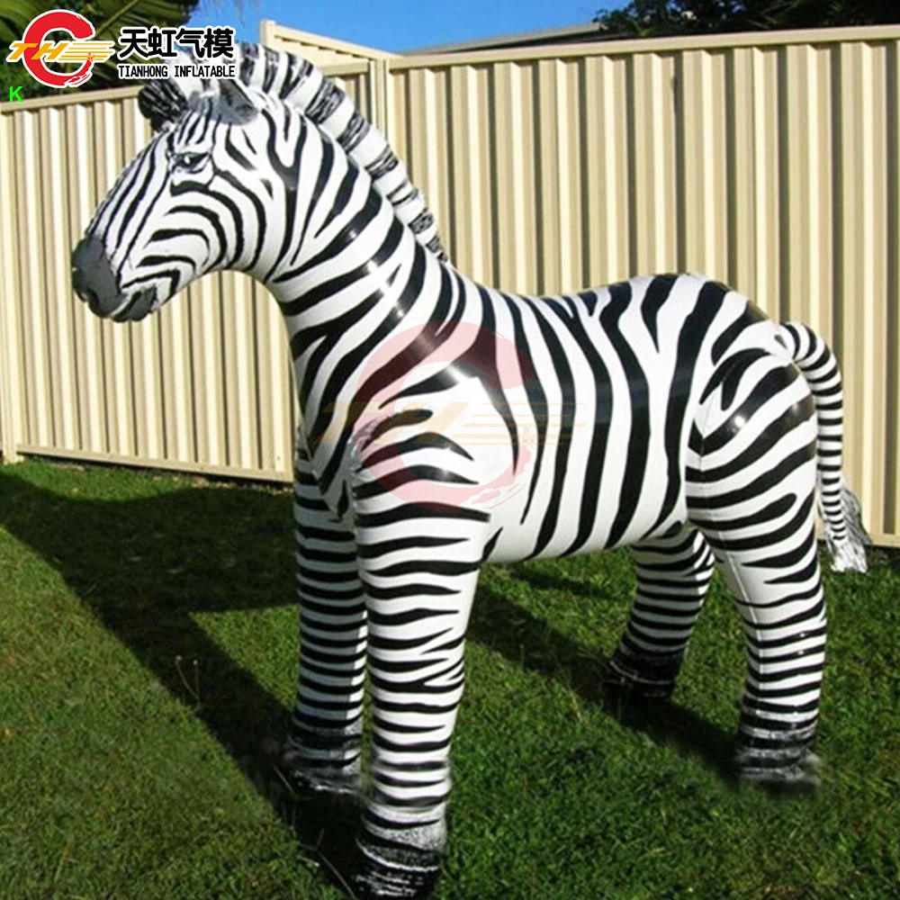 

Fast Shipping Life Size Inflatable Zebra Model Custom Made Inflatable Animal Replica Air Blower with Free Blower