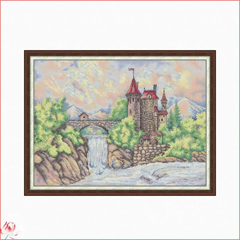 

Joy Sunday Forest Castle Counted Cross Stitch Kits DIY DMC Handmade 11CT 14CT Stamped Cross Stitch Set Embroidery Needlework