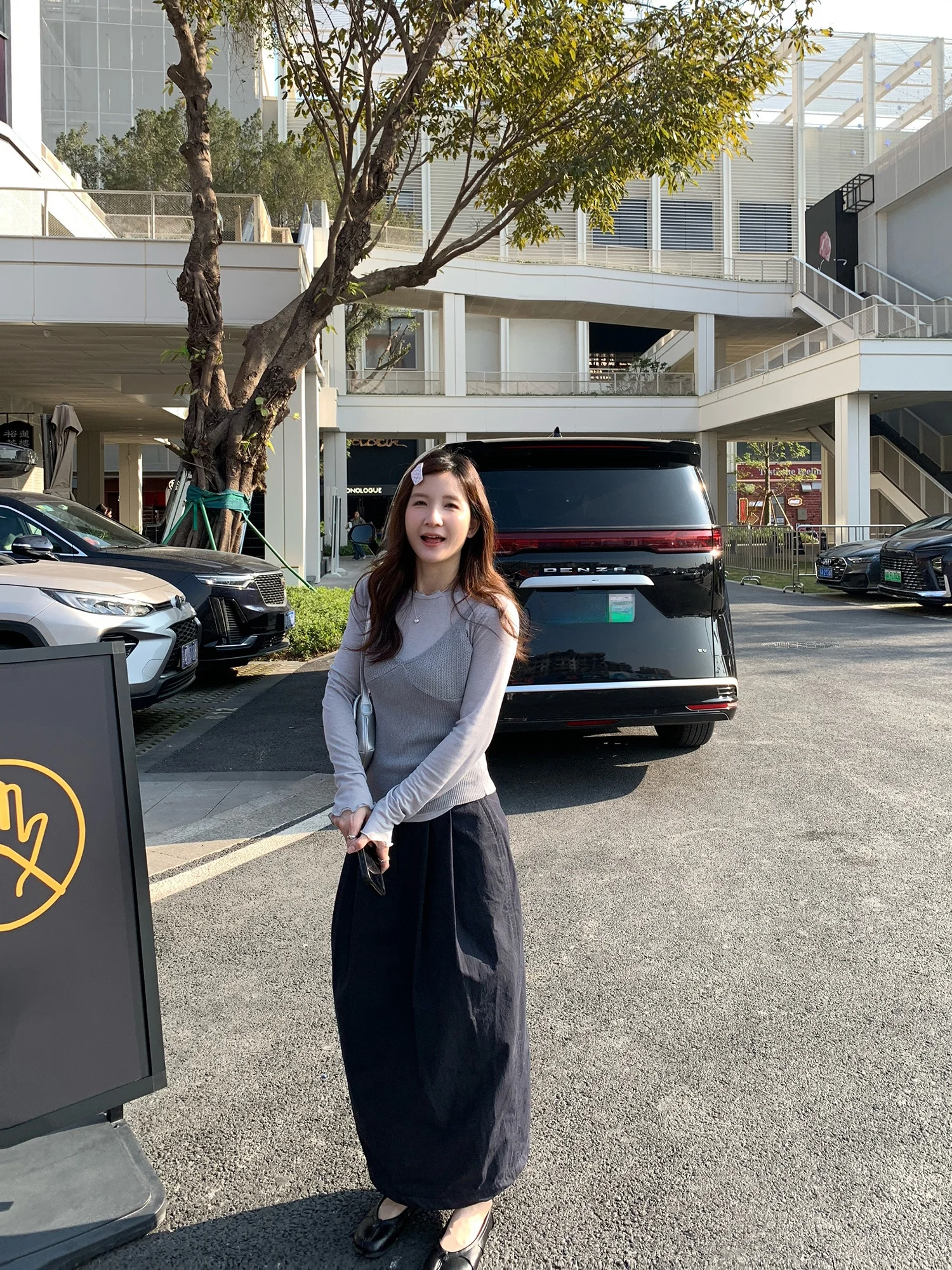 

XierZ Zhou Xi Er Двусторонняя шелковая юбка в корейском стиле, темно-синяя, средней длины, женская, стройнящая, с цветочным узором, длинная юбка-бутон