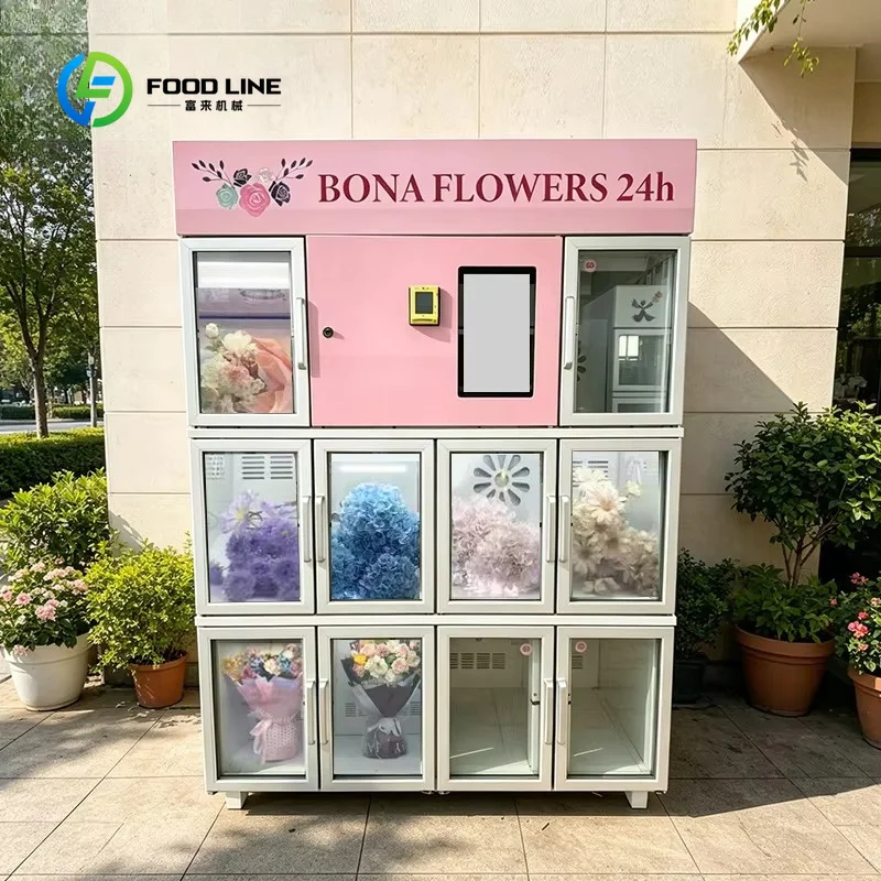 Customized Automatic Flower Vending Locker Machine 24h Self Service for Fresh Flowers with Temperature Regulation