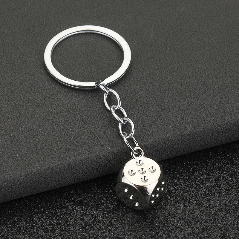 Metal dice Brass key chain pendant sieve pendant couple pendant key chain