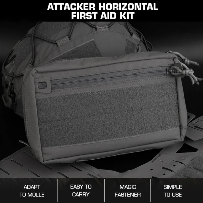 

Outdoor horizontal first aid kit, outdoor multi-purpose storage bag, bottom MOLLE expansion