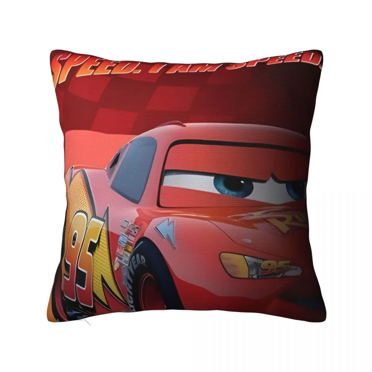 

Cars Lightning McQueen Pillowcase Soft Polyester Cushion Cover Decor Life Is A Highway Pillow Case Cover Zipper 45*45cm