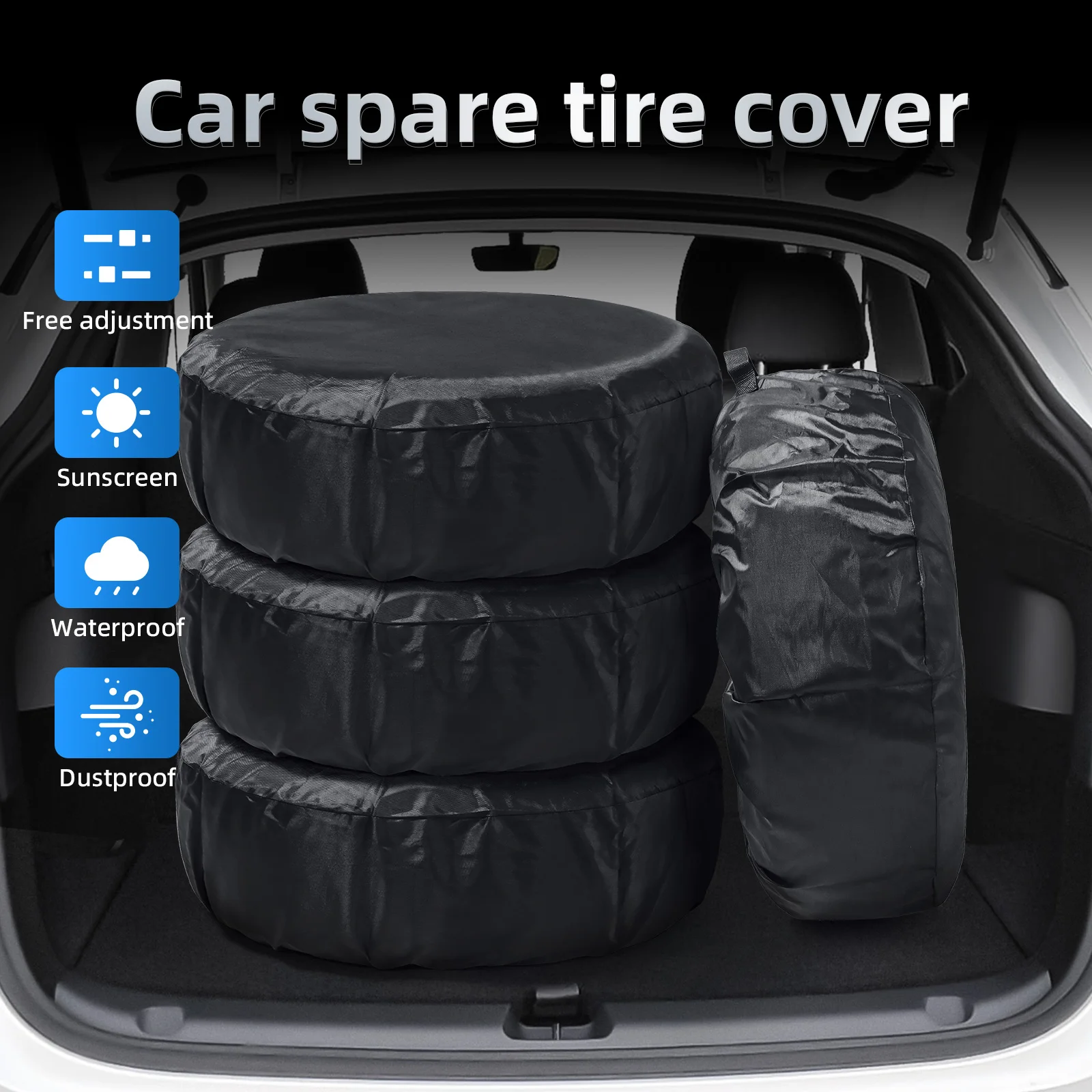 Universal 13-19inch 19-23inch Car SUV Tire Cover Case Spare Tire Wheel Bag Tyre Spare Storage Tote Polyester Oxford Cloth