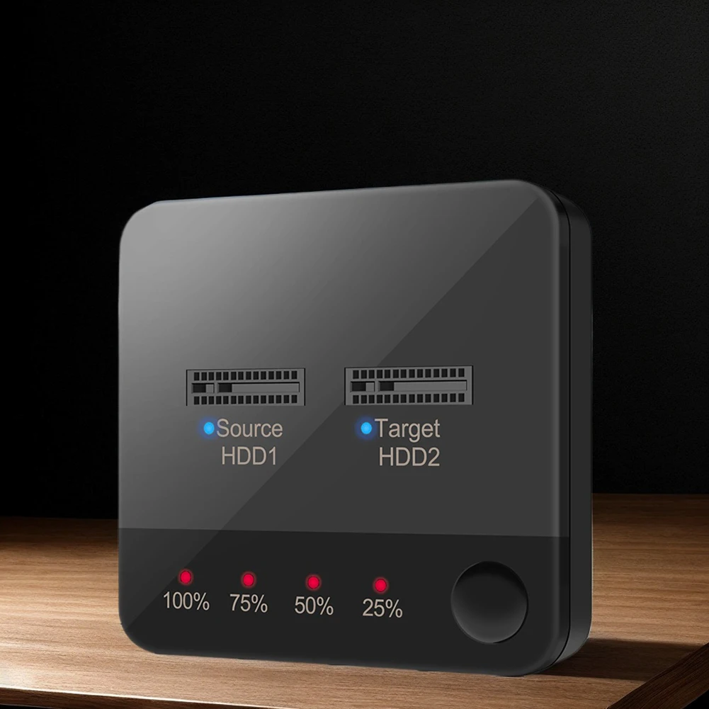 M.2 SATA/NVMe Dual-Bay Hard Disk Copier Offline Clone Hard Drive Docking Station Data Transmission M.2 Cloner with LED Indicator