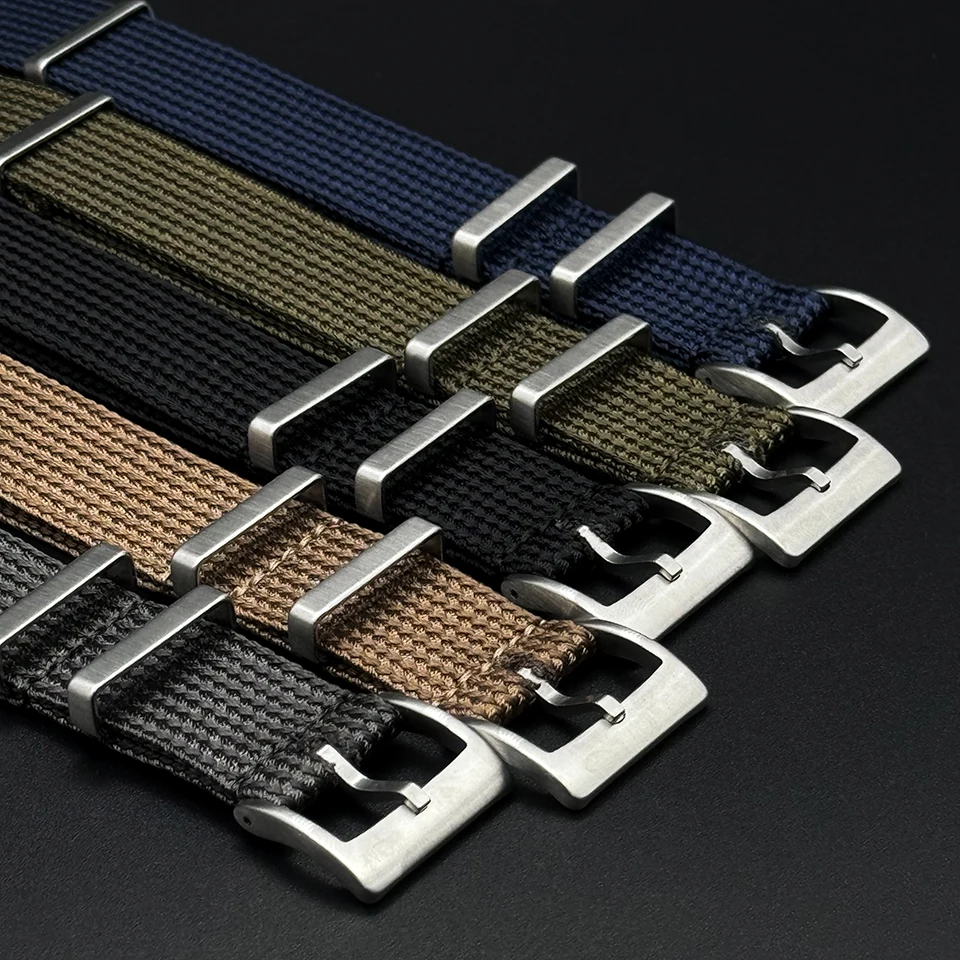 Woven Nylon Watch Band 18mm 20mm 22mm One Piece Dive Sports Watch Strap for Omega Seiko New Fabric Wristband