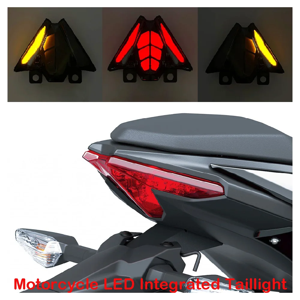 

Fits for Kawasaki Ninja 500 SE Z500 ABS 2024 2025 2026 Motorcycle Taillight Rear Brake & Turn Signal LED Integrated Tail Light