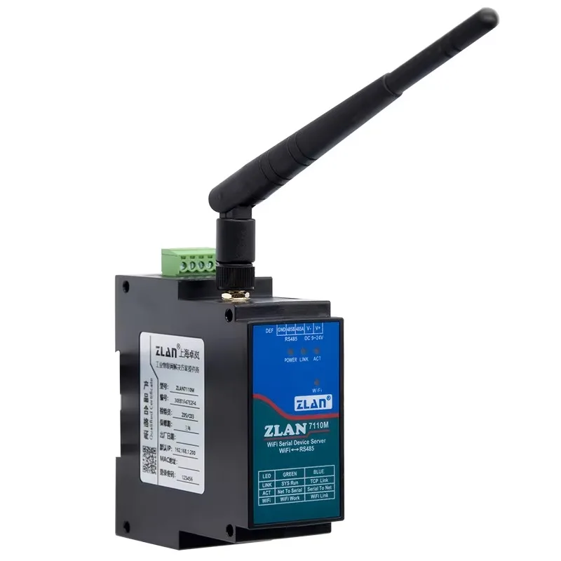 Serial Server RS485 to WIFI Rail Wireless Industrial Network Communication Modbus TCP to RTU Module MQTT Iot Gateway ZLAN7110M