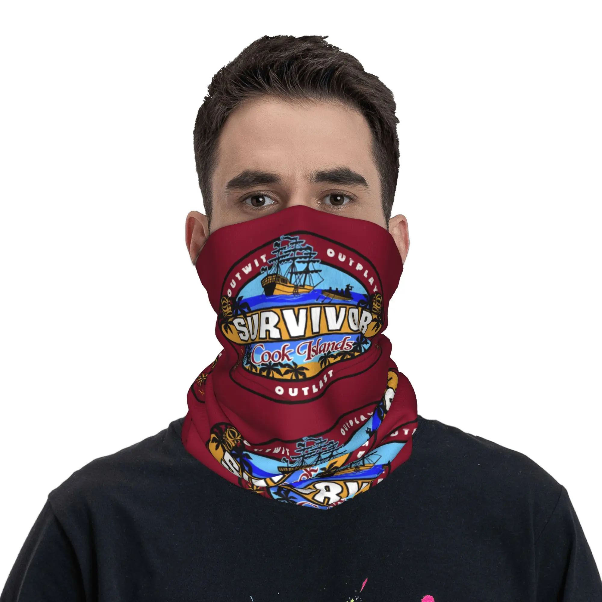 S-Survivors 50 In the Hands of the Fans Bandana Neck Gaiter Cook Island Wrap Scarf Multifunctional Cycling Scarf Windproof