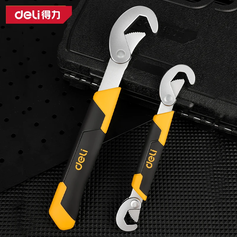 

Deli 14-30 / 30-60mm Multi Tools Universal Key Pipe Wrench Open End Spanner Set High-carbon Steel Snap N Grip Plumber Hand Tools