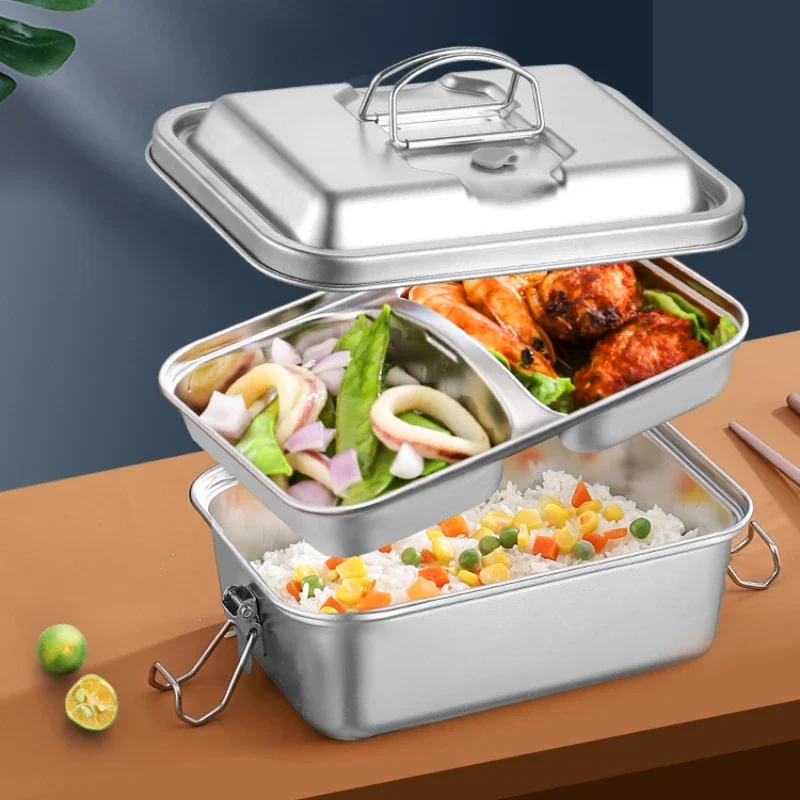 304 Stainless Steel Bento Lunch Box Portable Grids Hermetic Food Storage Container Leakproof Picnic Thermal Boxes