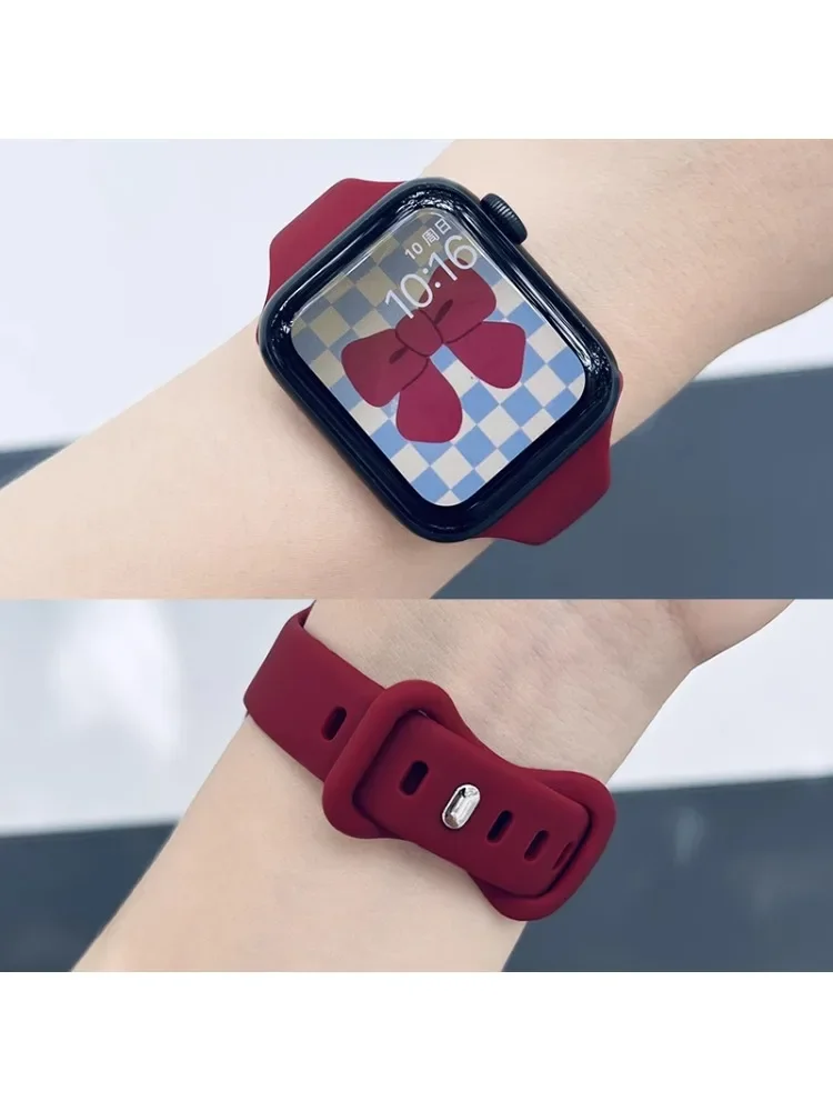 Bracelet en Silicone mince pour bracelet de montre Apple 45mm 44mm 40mm 41 42-38mm bracelet de sport série iwatch 8 7 se 3 4 5 6 9 10 ultra 2 49mm