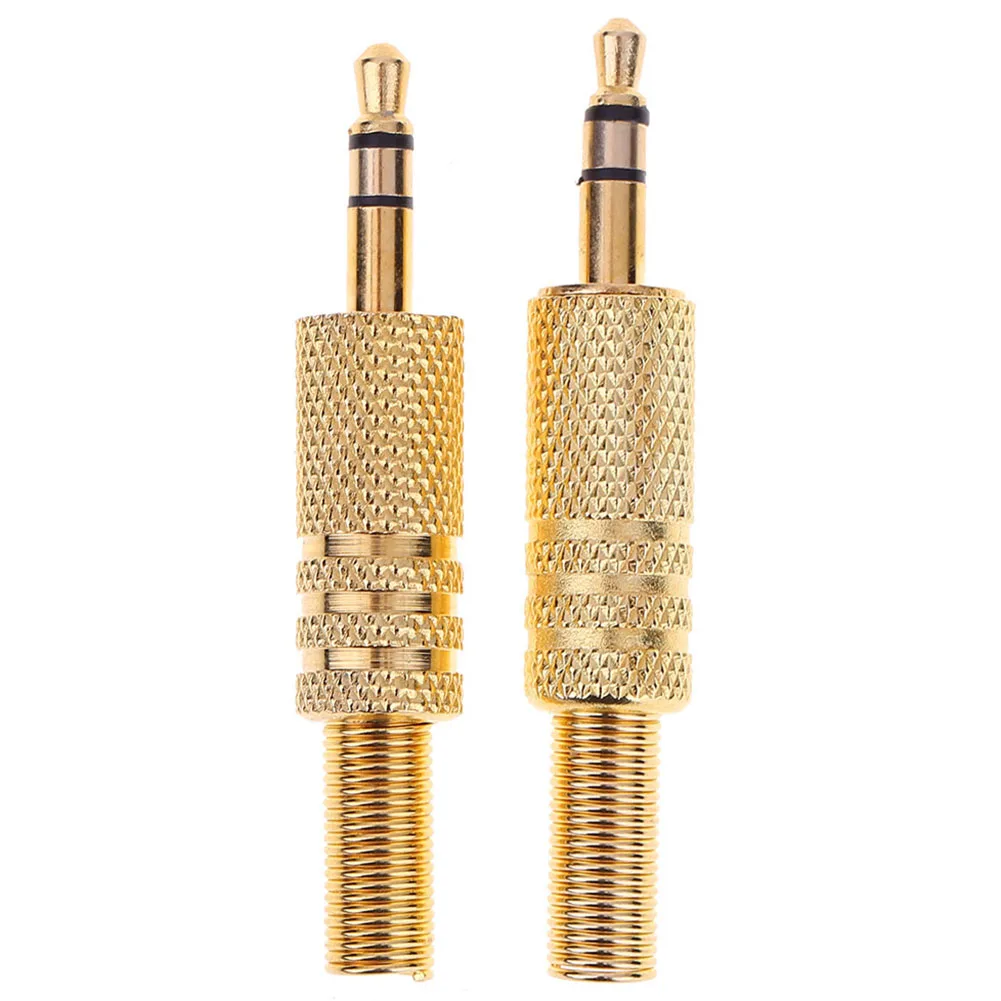 2pcs Stereo 3.5mm 1/8in Headphone Earphone DIY Audio Jack Plug Connectors