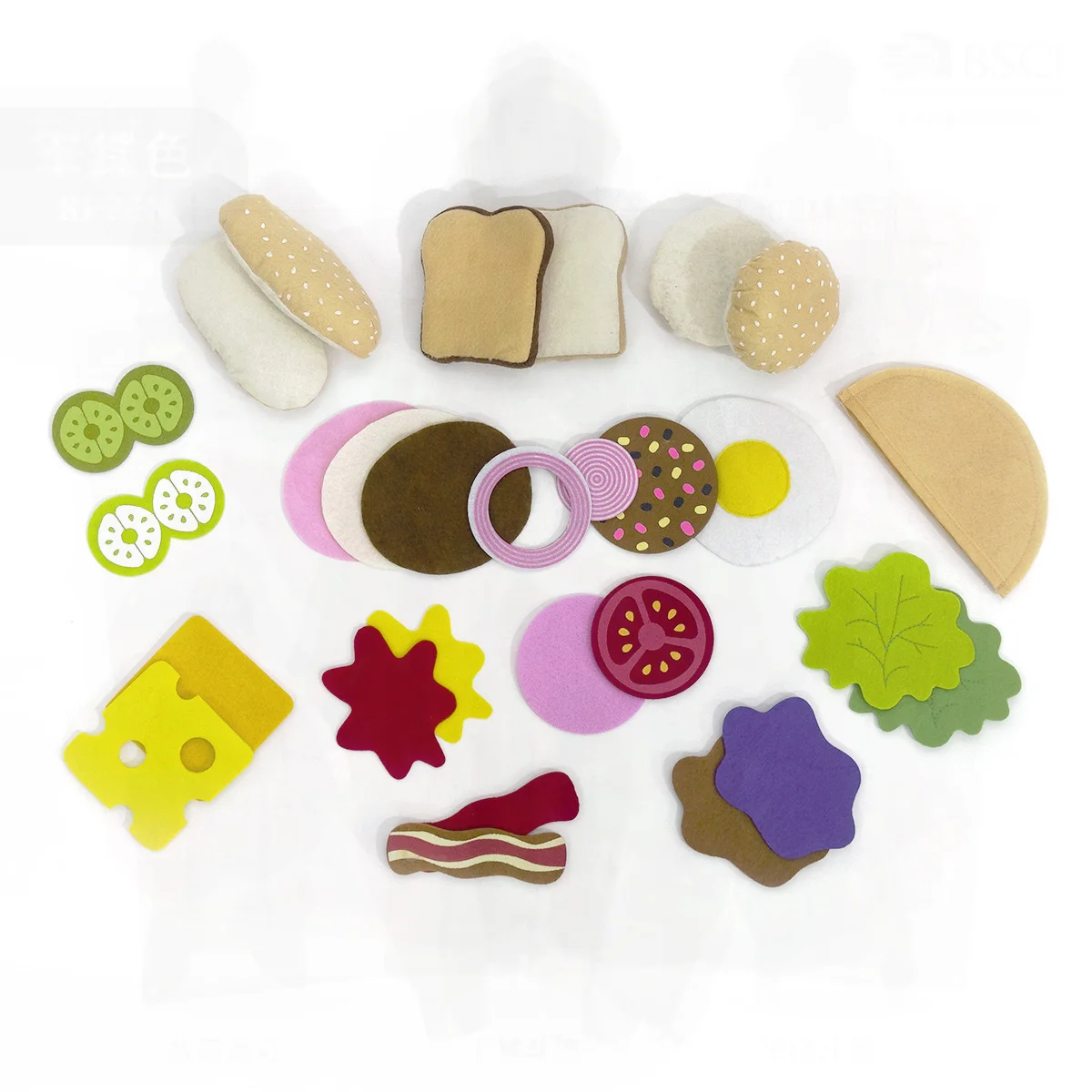 Juego de sándwich de hamburguesa de tela de fieltro DIY, 28 piezas, casa de juegos de cocina de simulación, juguetes para bebés de 0 a 3 años