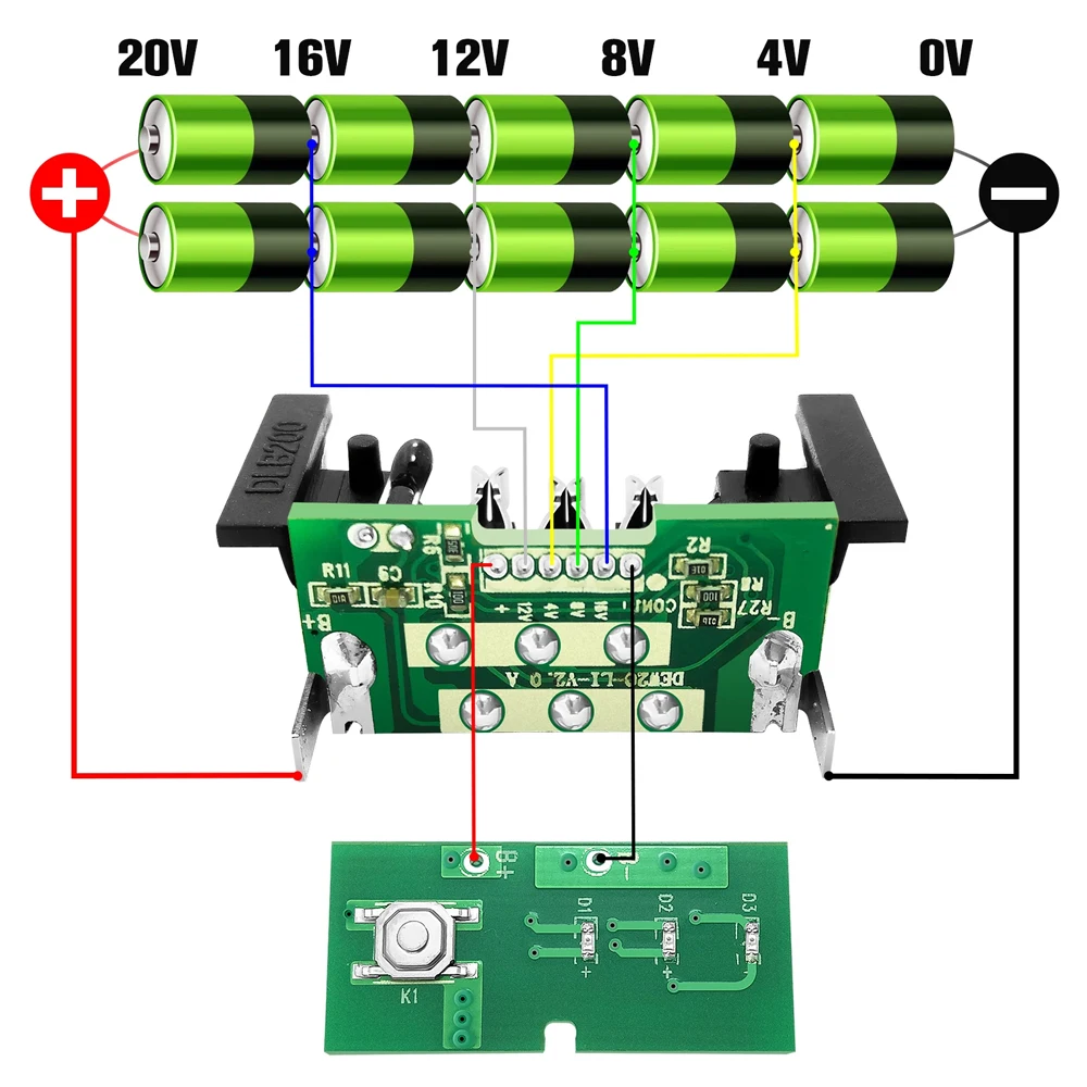 PCB Protective Board for Dewalt 20V DCB200 DCB201 DCB203 DCB204 18V 20V 1.5Ah