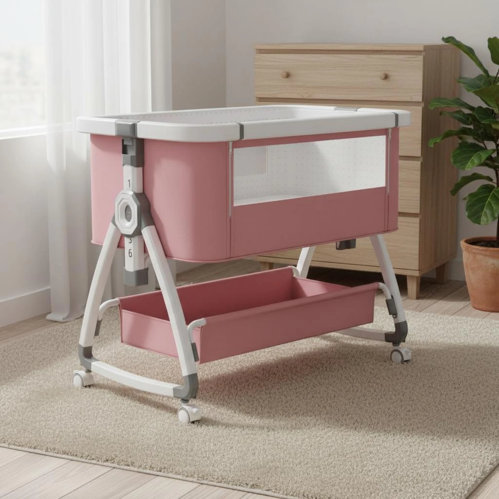 

Co-Sleeper Crib Multifunctional Bedside Sleeper Portable Baby Crib Newborn Friendly Folding Bassinet 3 in 1 for Babies