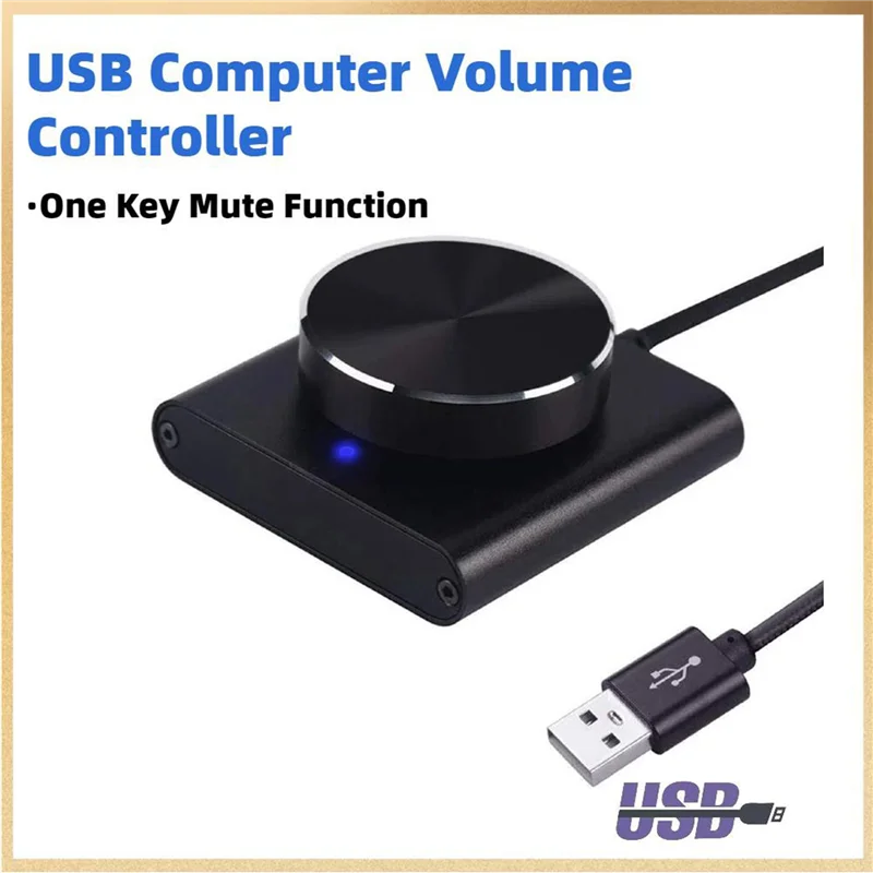 2X USB Volume Control Lossless PC Computer Speaker Volume Controller Knob Adjuster Digital Control With One Key Mute-Y47A