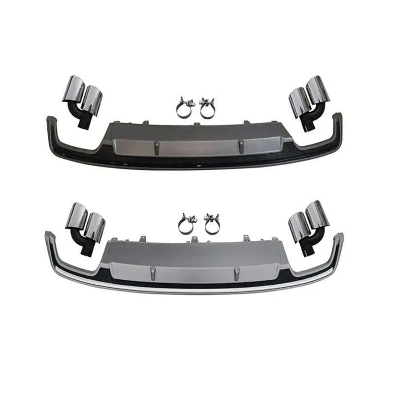 

Grey Silvery Edge Rear Bumper Lip Diffuser For Audi A7 2016 2017 2018 Upgrade S7 Style Diffuse Exhasut Tip