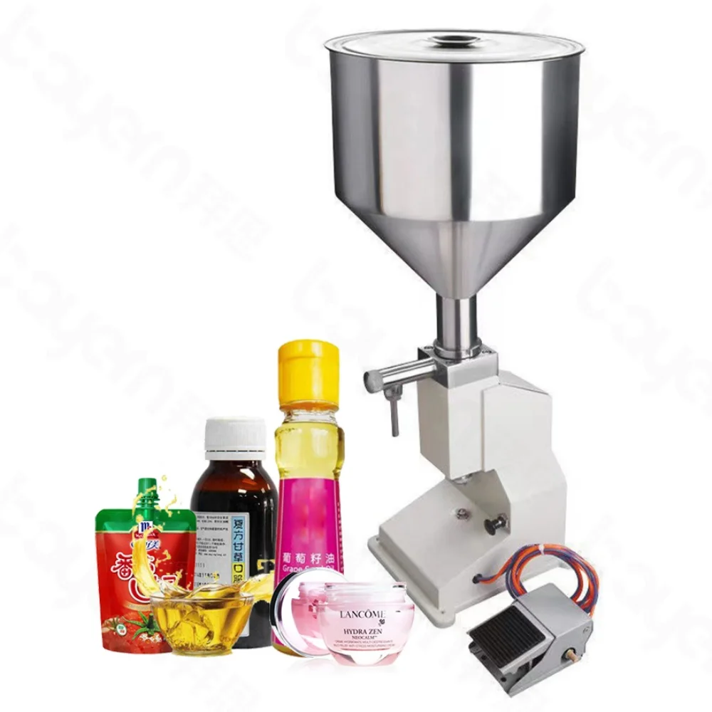 A03 Hand-pressure 5ml 10ml 100ml Plunger Honey Paste Oil Cream Jams Manual Packing Filling Machine Customization Hopper