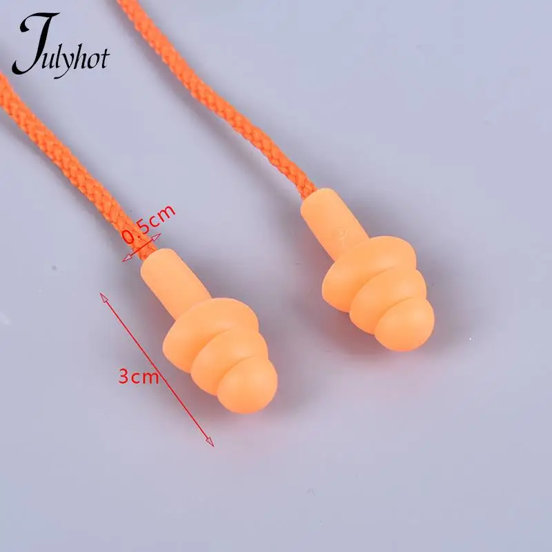 Soft Silicone Anti-Noise Ear Plug Waterproof Swimming Earplugs For Adult Children Swimmers Diving With Rope