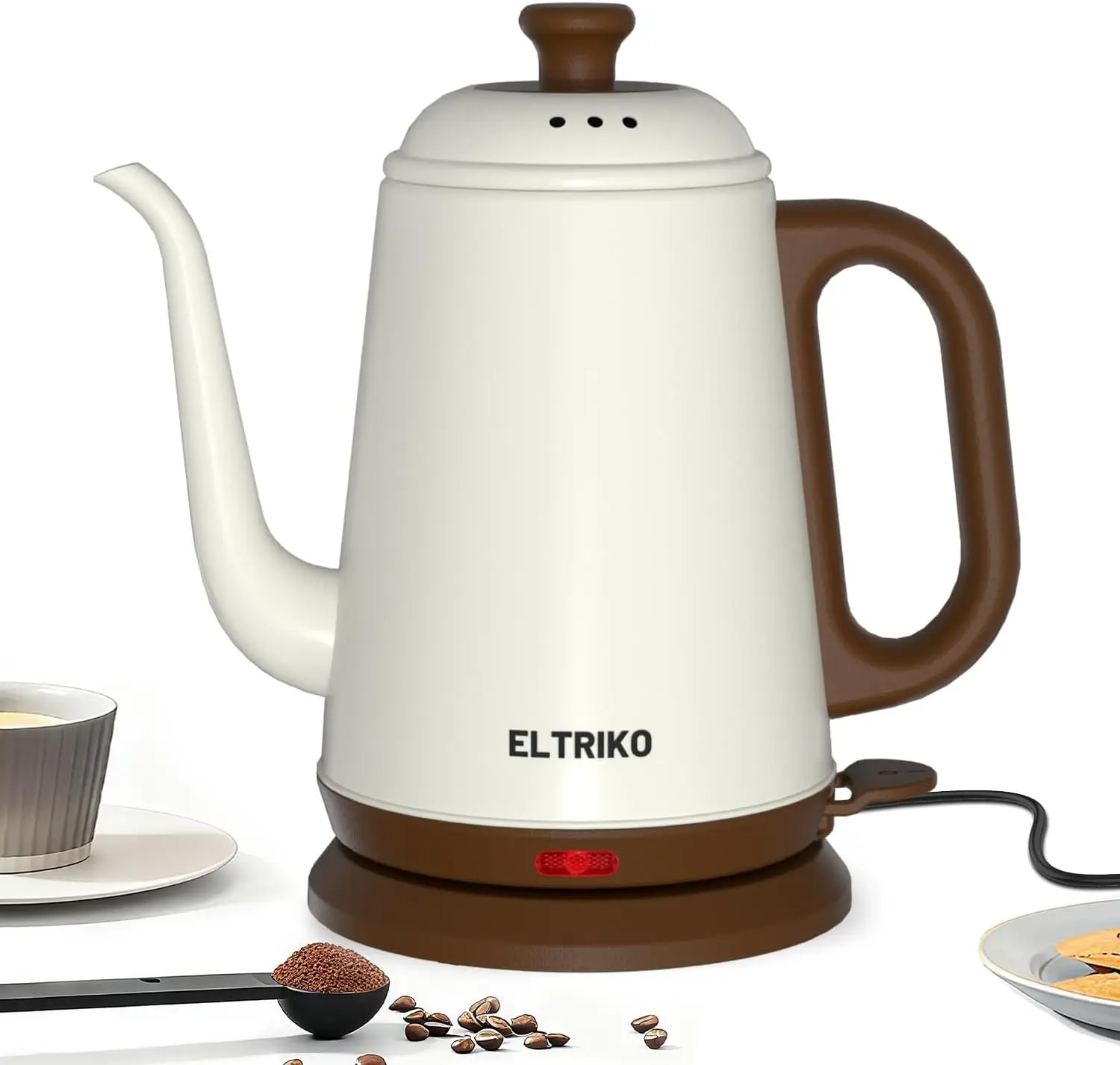 

1L Gooseneck Electric Kettle, Fast Heating for Pour-Over Coffee & Tea, Stainless Steel with Safety Features