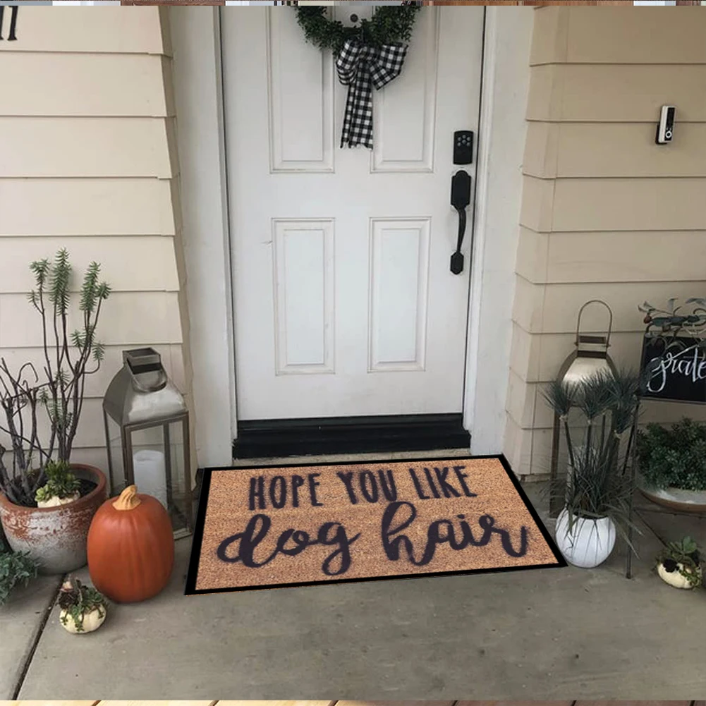 Hope You Like Dog Hair Doormat Outdoor Anti-slip Rubber Floor Mats Ins Style Porch Rug Entrance Door Mat Home Decor Carpet