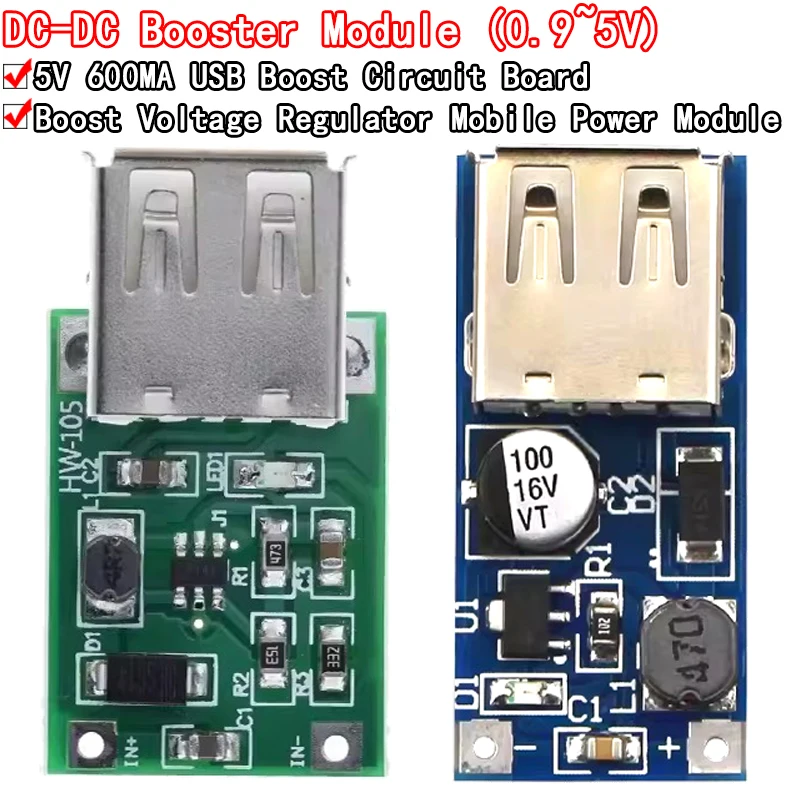 DC DC 0.9V-5V to 5V 600MA Power Bank Charger Step Up Boost Converter Supply Voltage Module USB Output Charging Circuit