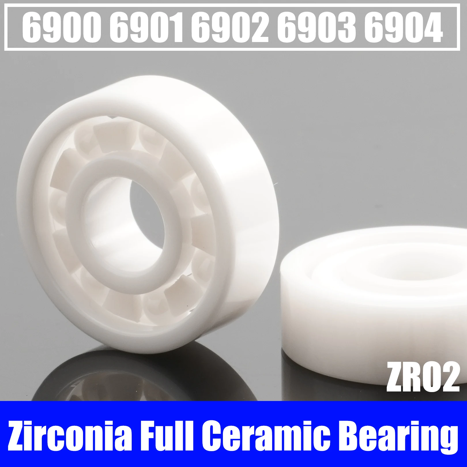 2PCS ZrO2 Zirconia Full Ceramic Bearing Full ZrO2 Ceramic Ball Bearing Zirconia Bearing 6900 6901 6902 6903 6904