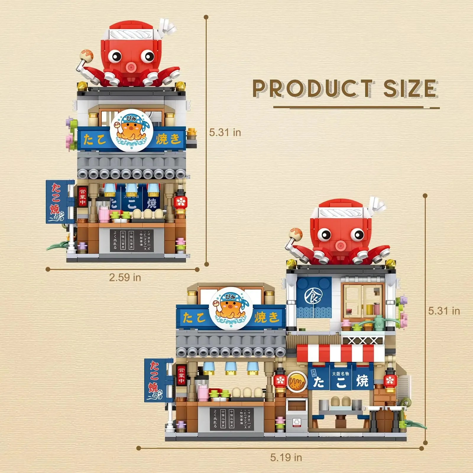 Takoyaki Store Blocos De Construção, Izakaya Shop Brinquedos, Conjunto De Modelos De Arquitetura Criativa, Mini Blocos De Construção, Construção MOC, 709Pcs