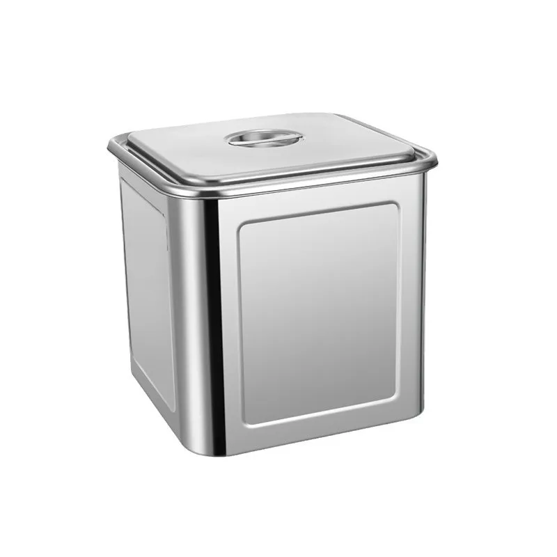 Stainless steel rice bucket household insect-proof moisture-proof thickened grain storage bucket rice tank storage box