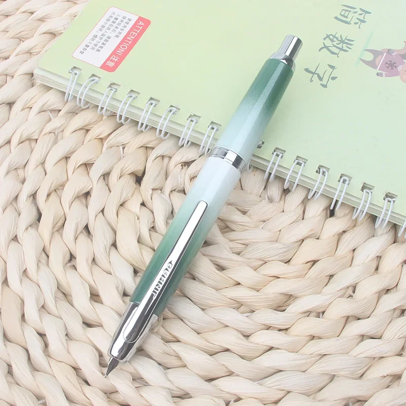 

Limited Gradient Mint Green ! Jinhao 10 Retractable Fountain Pen EF/F Nib with Converter, Click Mechanism Writing Gift