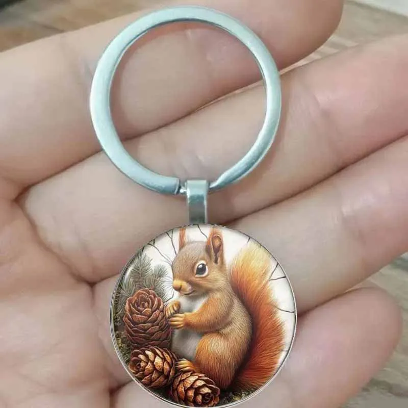 

Brown Red Squirrel Creative Keychain, Teacher's Day/Valentine's Day/Family/Friends Gift