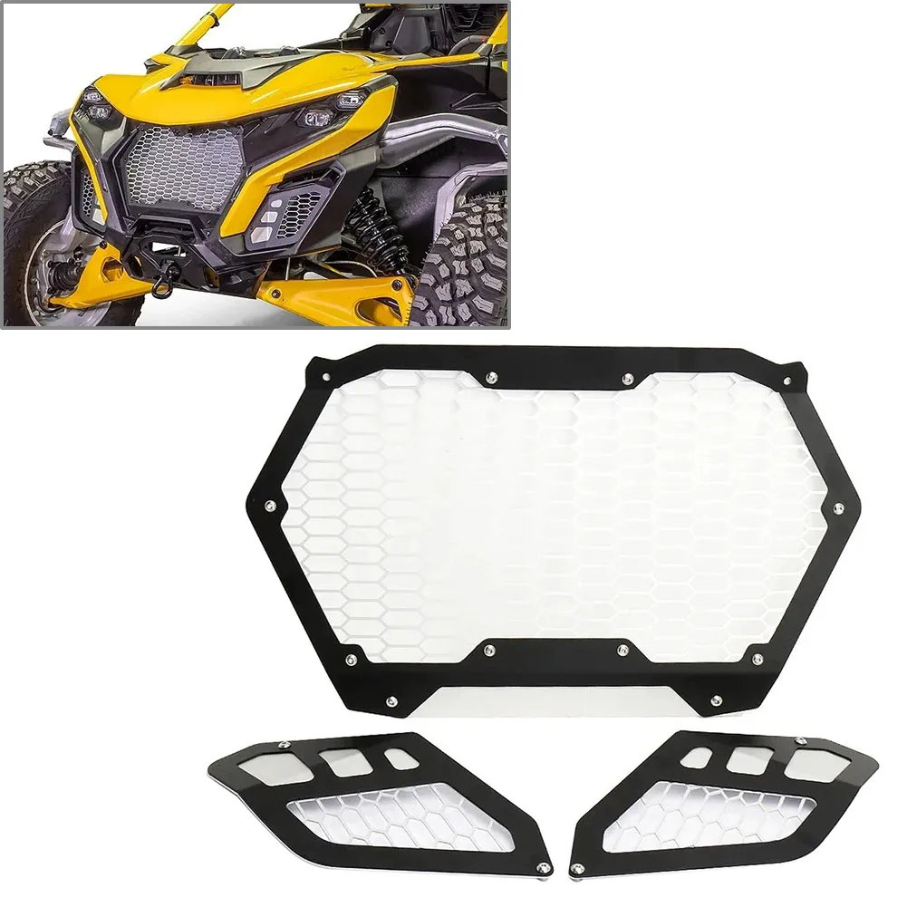 Motorcycle UTV Driving Front Mesh Grille Kit For Can-Am Maverick R 2024 2025
