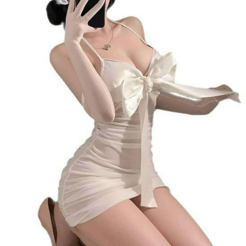 

Sexy Lingerie Set Perspective Babydoll Dress Backless Night Club Erotic Clothing Open Crotch Underwear Deep V Neck Bodysuit xxx