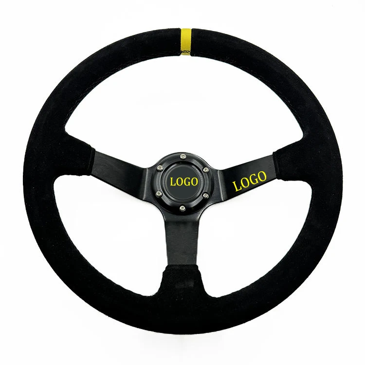 Customizable General Purpose Part Car Modification Steering Wheel 350MM Leather Racing Suede Sport Steering Wheel