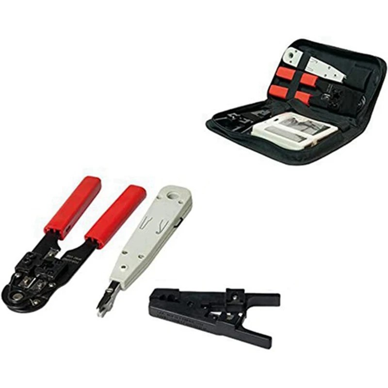 4-Piece Wire Stripper Wire Crimping Pliers Network Tool Combination Set Punching Tool