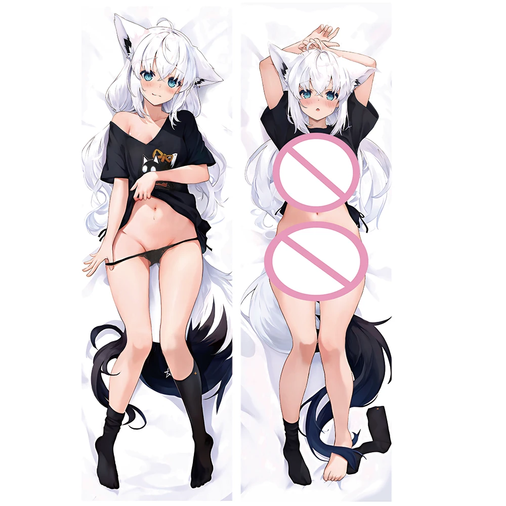 Anime Vtuber Shirakami Fubuki Körper Kissenbezug Dakimakura Umarmt Körper Cosplay Requisiten Lebensgroße Abdeckung Otaku Kissen Kissen Abdeckungen