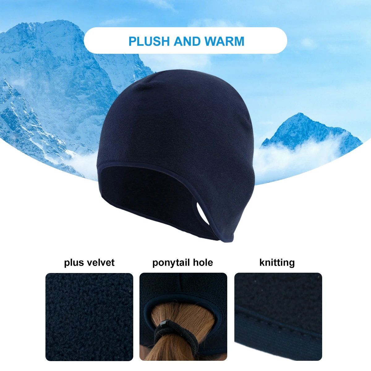 الشتاء الدراجات قبعة دافئة يندبروف Coldproof القطبية الصوف تشغيل متماسكة الجمجمة قبعة صغيرة للجنسين الأذن دفئا المشي لمسافات طويلة التزلج في الهواء الطلق الباردة