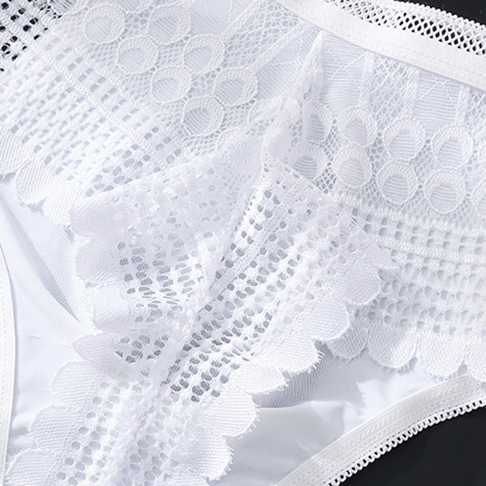 

Men's Lace Seamless Ice Silk G-String Briefs Hot Hot Lingerie Adult Underwear For Man 3D Bulge Pouch Solid Thong Men's Panties